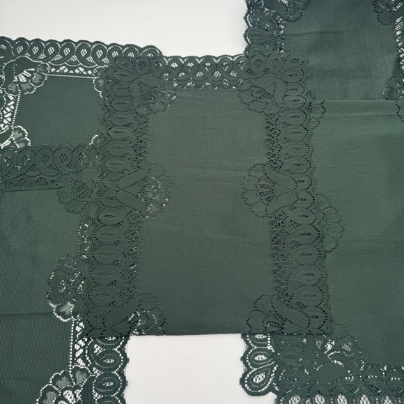 Vintage Green Lace Placemats & Table Runners Set 5 Floral Scalloped Decor - Picture 3 of 16